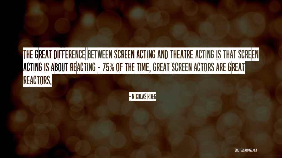 Acting And Theatre Quotes By Nicolas Roeg Acting And Theatre Quotes By Nicolas Roeg