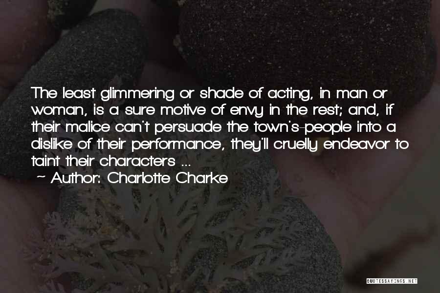 Acting Character Quotes By Charlotte Charke