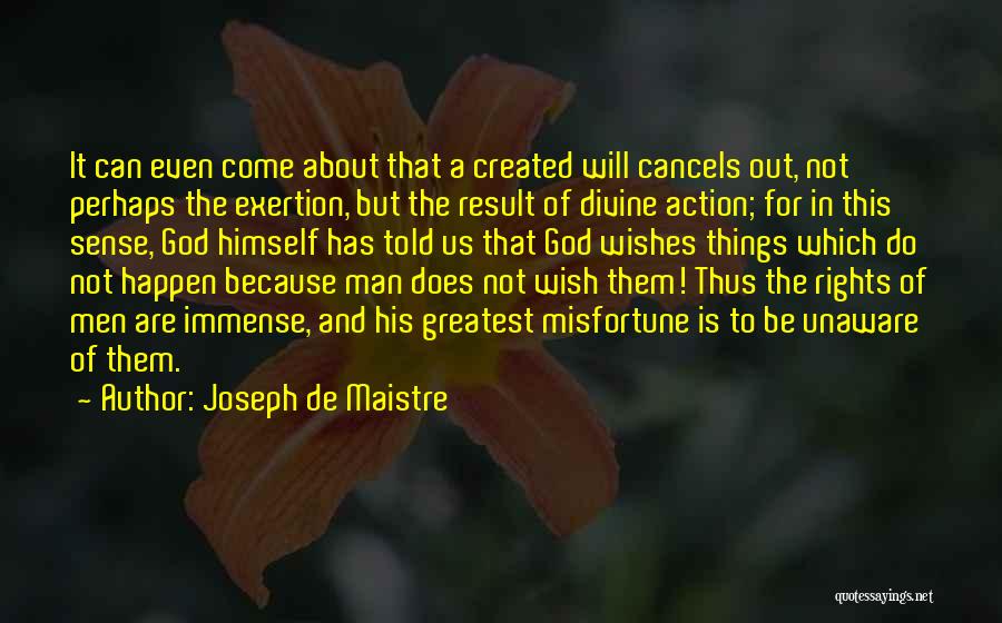 Action And Result Quotes By Joseph De Maistre