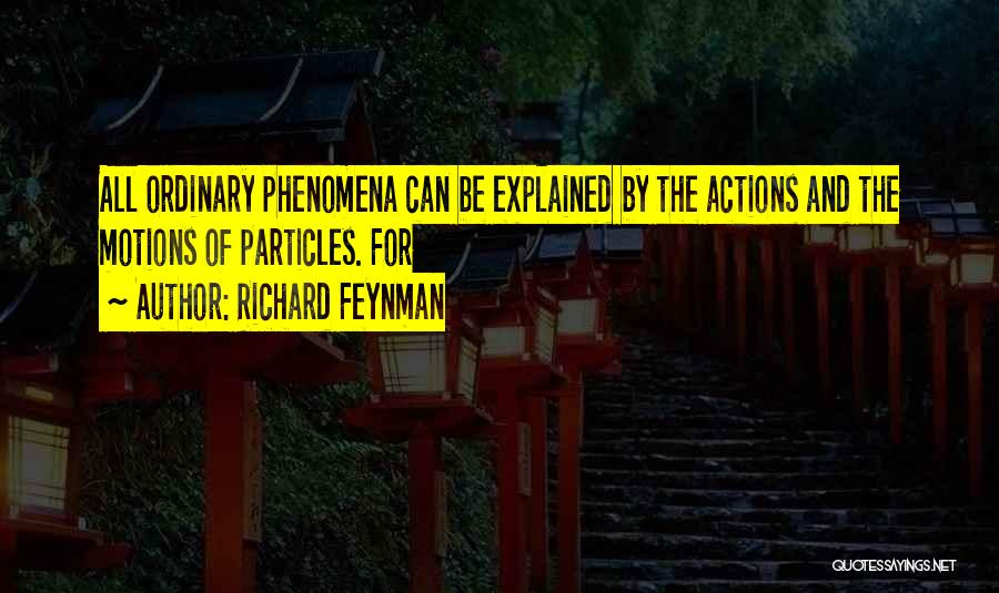 Actions Quotes By Richard Feynman