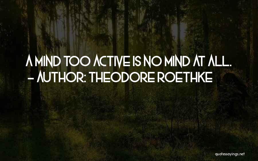 Active Mind Quotes By Theodore Roethke