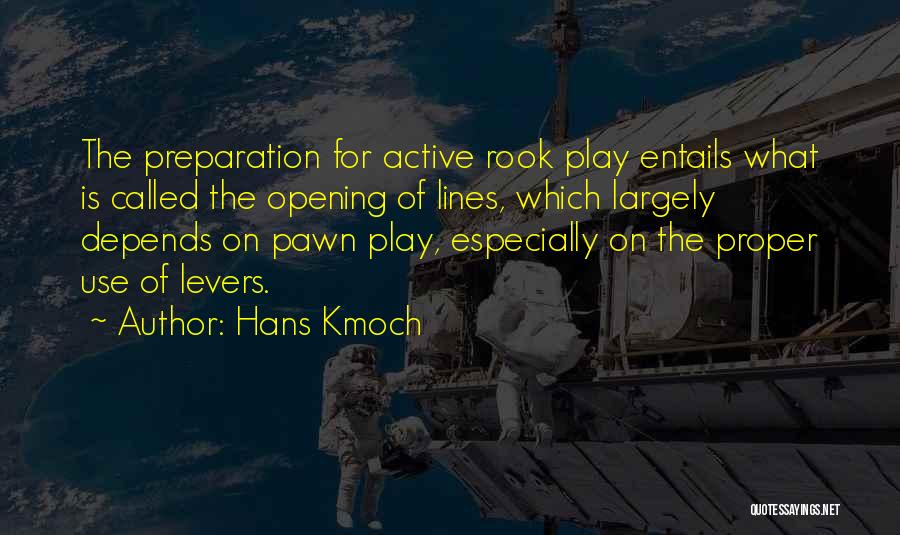 Active Play Quotes By Hans Kmoch
