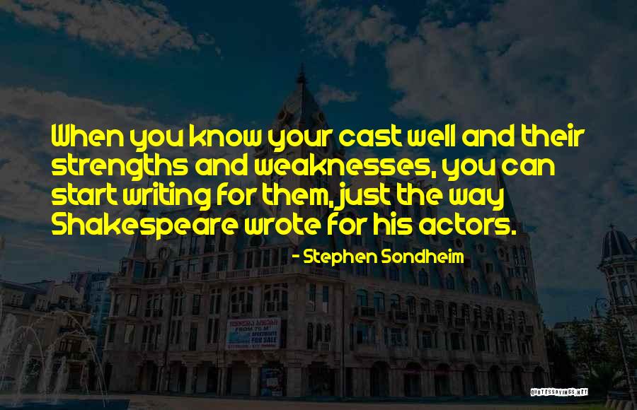 Actors Shakespeare Quotes By Stephen Sondheim