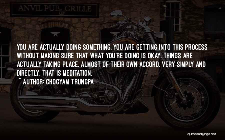 Actually Doing Something Quotes By Chogyam Trungpa