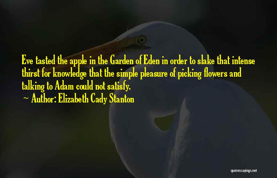 Adam Eve Apple Quotes By Elizabeth Cady Stanton