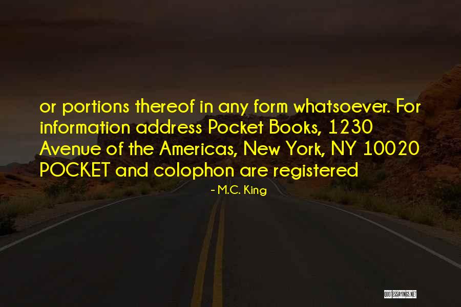 Address Books Quotes By M.C. King