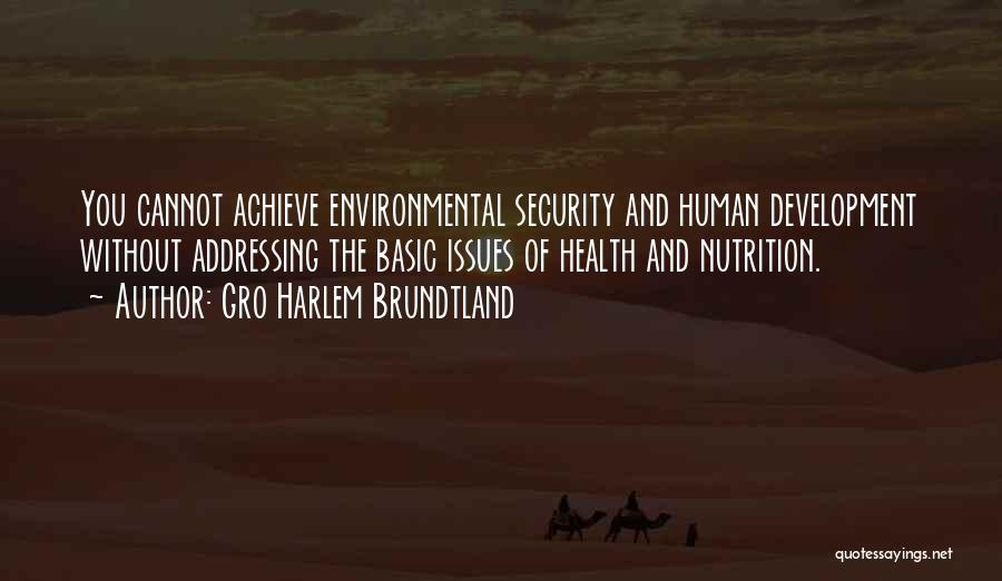 Addressing Issues Quotes By Gro Harlem Brundtland