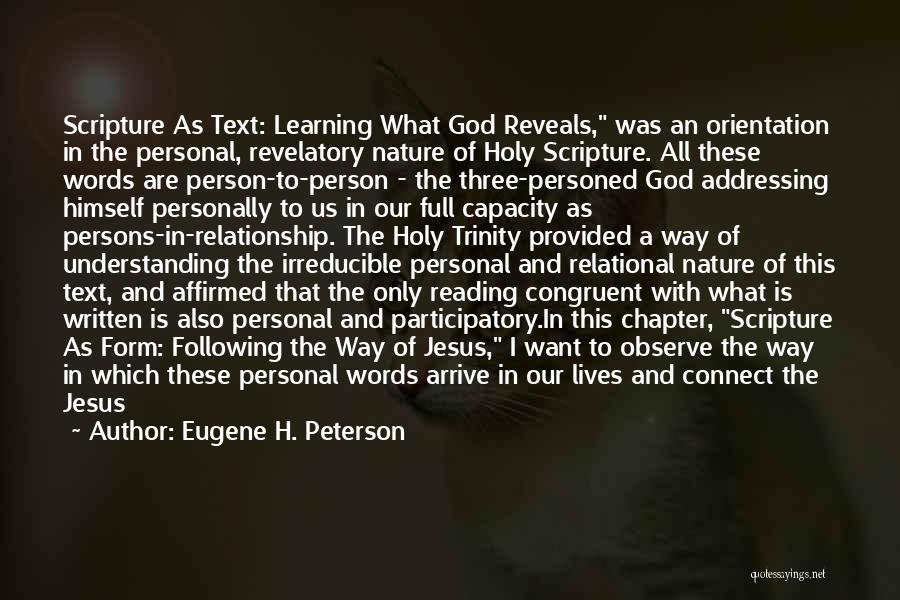 Addressing Quotes By Eugene H. Peterson