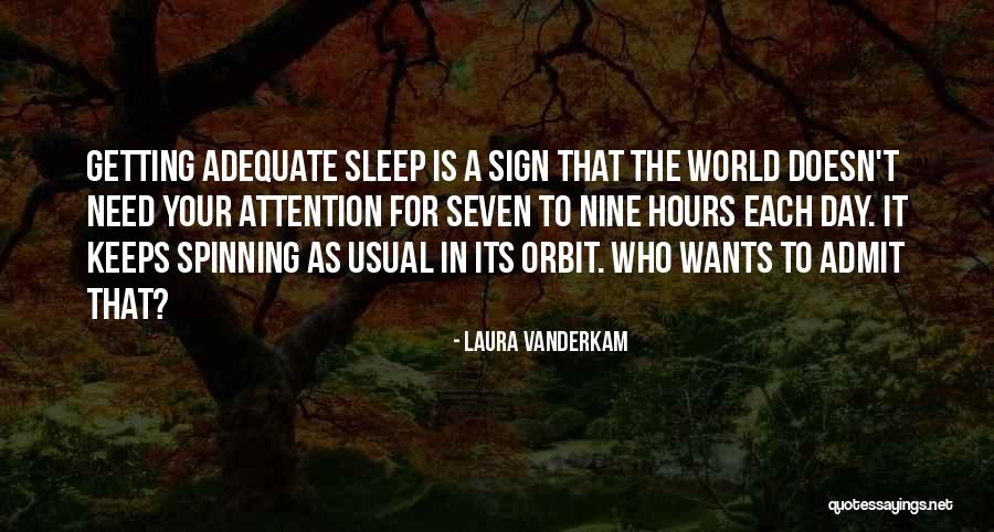 Adequate Sleep Quotes By Laura Vanderkam