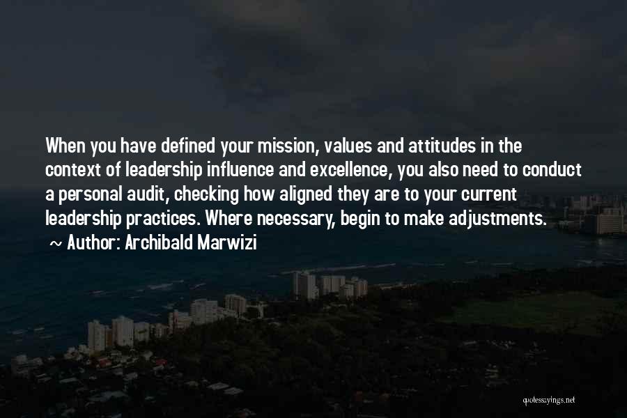 Adjustments In Life Quotes By Archibald Marwizi