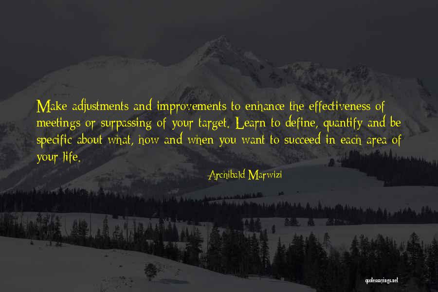 Adjustments In Life Quotes By Archibald Marwizi