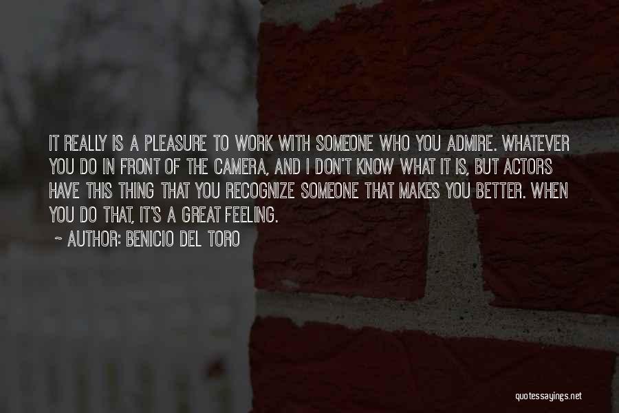 Admire With Someone Quotes By Benicio Del Toro