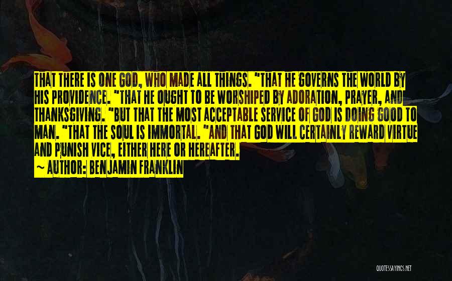 Adoration Of God Quotes By Benjamin Franklin