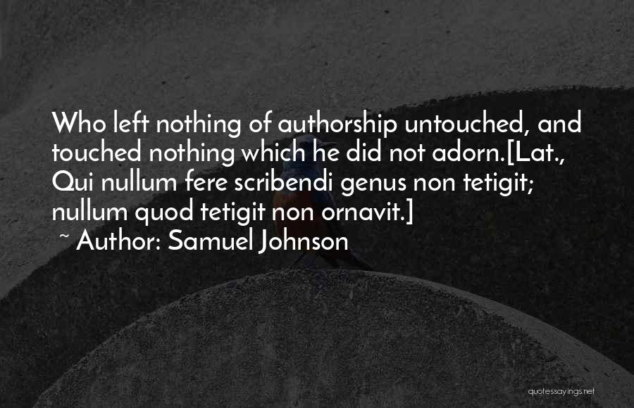 Adorn You Quotes By Samuel Johnson