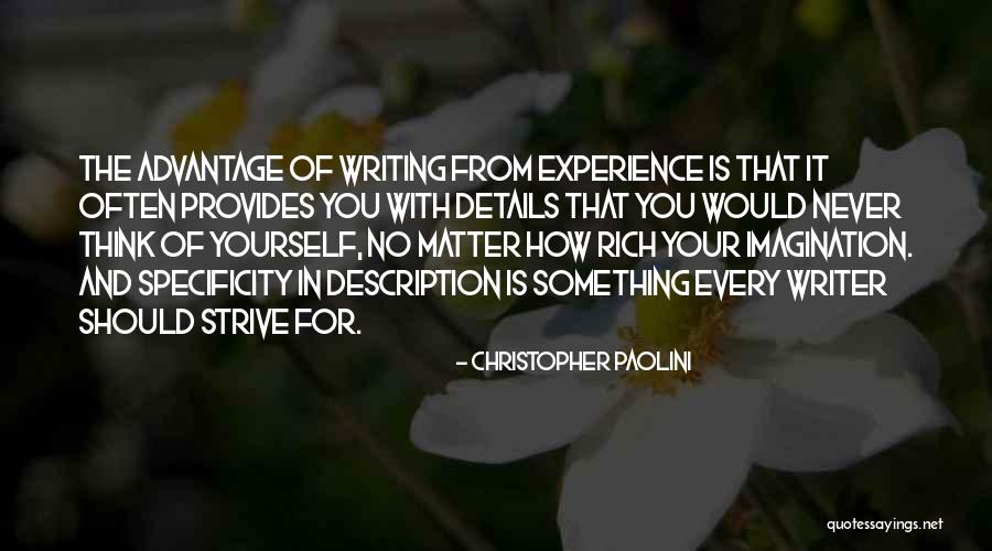 Advantage Of Quotes By Christopher Paolini