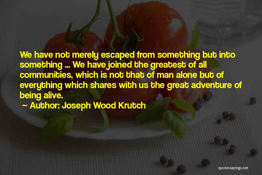Adventure Alone Quotes By Joseph Wood Krutch
