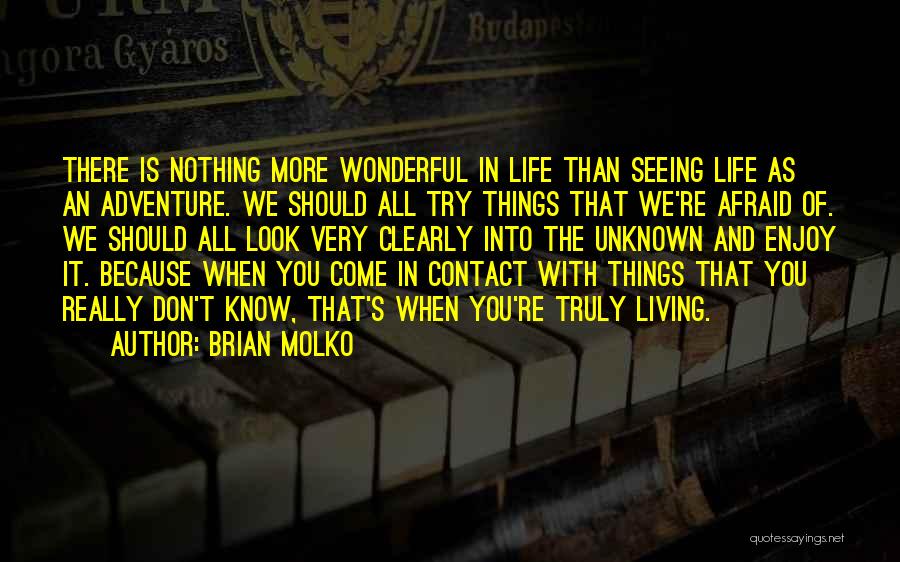 Adventure And Living Life Quotes By Brian Molko