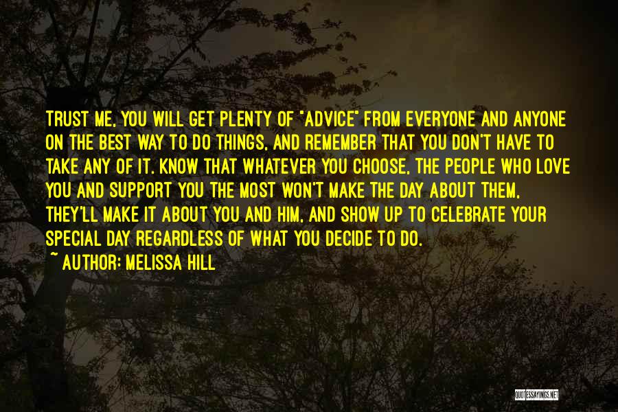 Advice For Bride And Groom Quotes By Melissa Hill