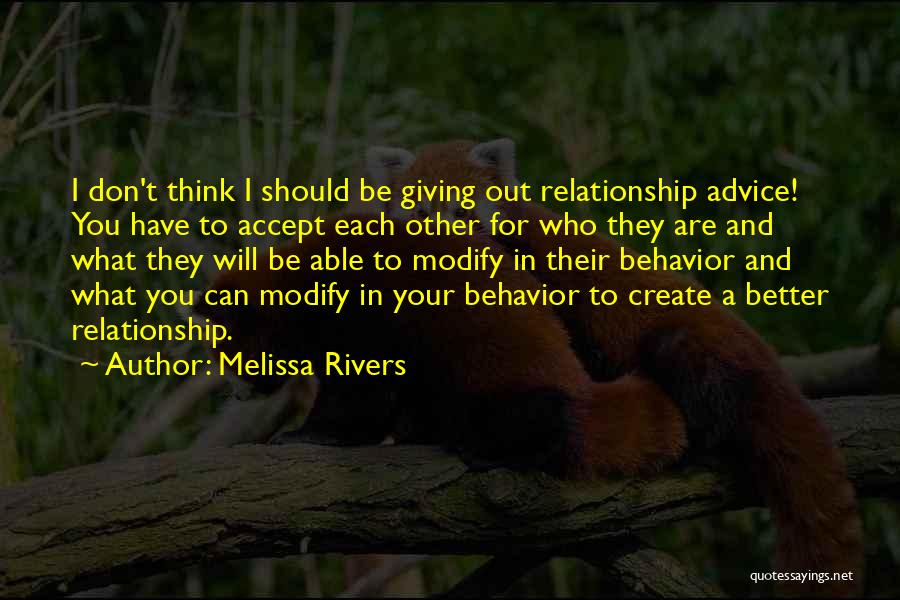 Advice For Relationship Quotes By Melissa Rivers