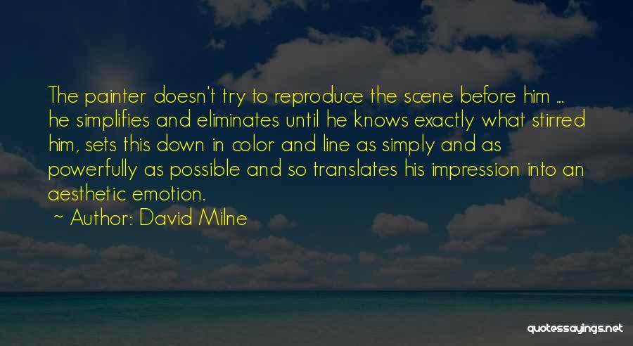 Aesthetic Quotes By David Milne