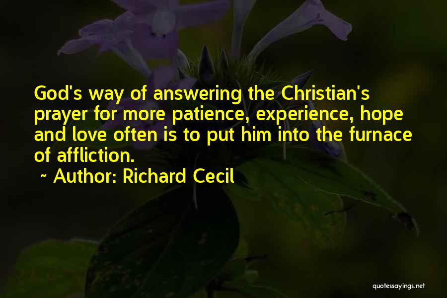 Affliction Christian Quotes By Richard Cecil