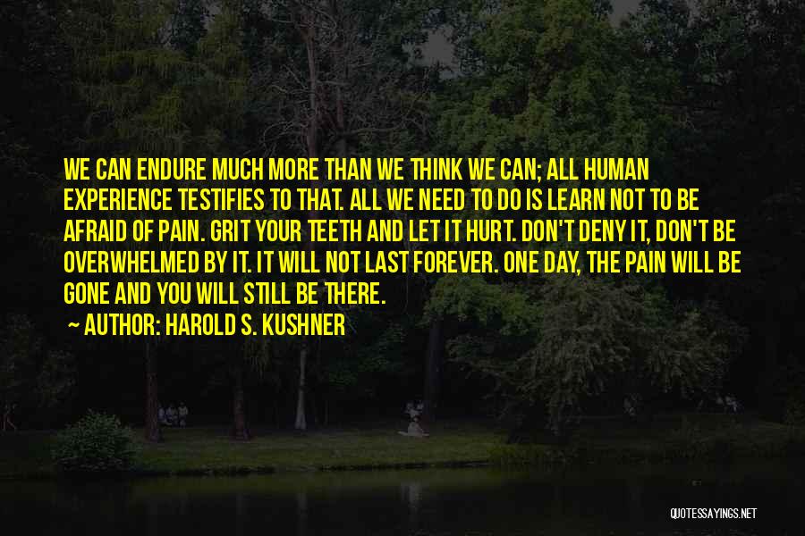 Afraid To Hurt You Quotes By Harold S. Kushner