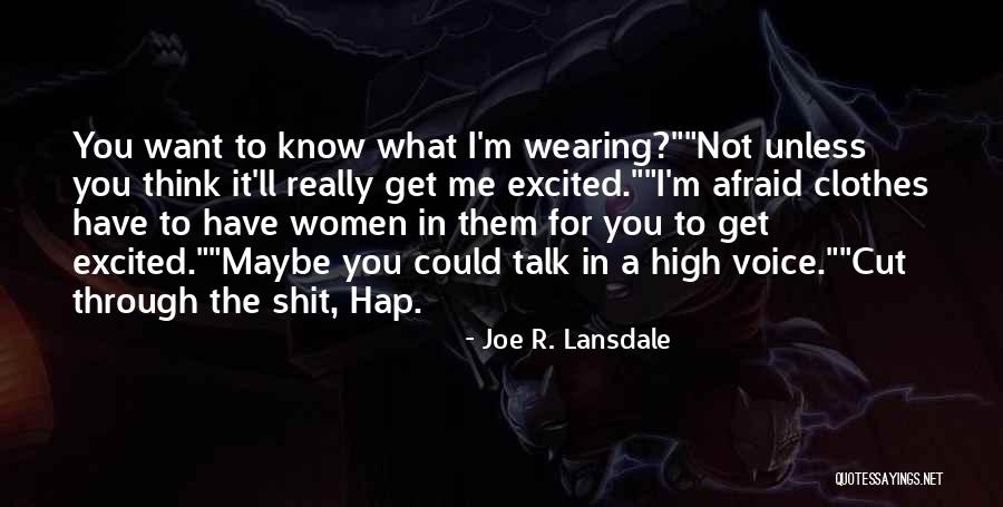 Afraid To Talk To You Quotes By Joe R. Lansdale