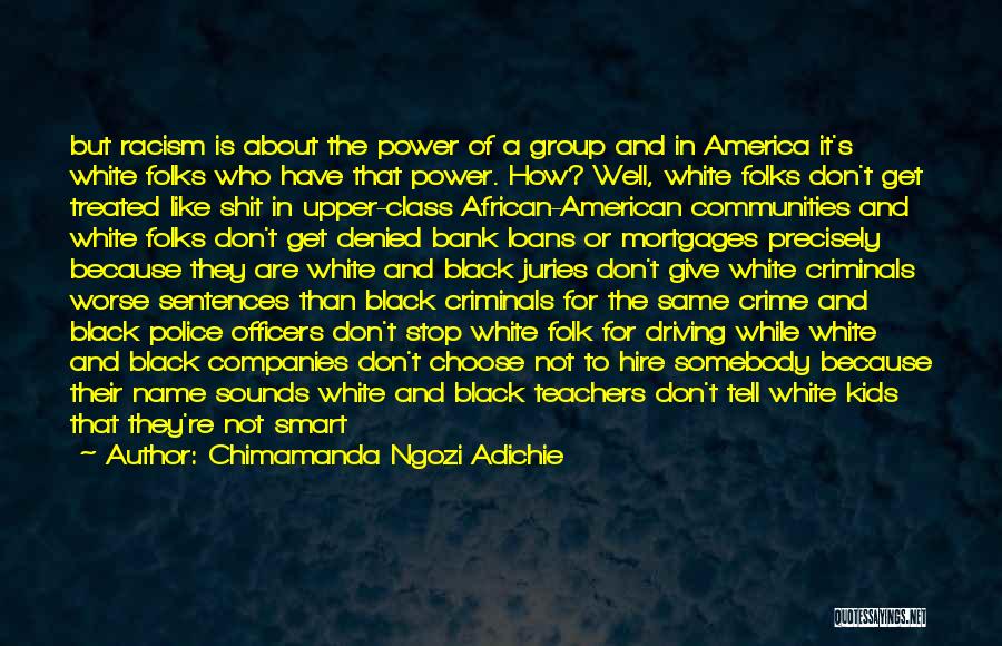 African American Racism Quotes By Chimamanda Ngozi Adichie