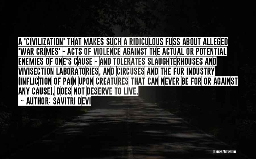 Against Fur Quotes By Savitri Devi