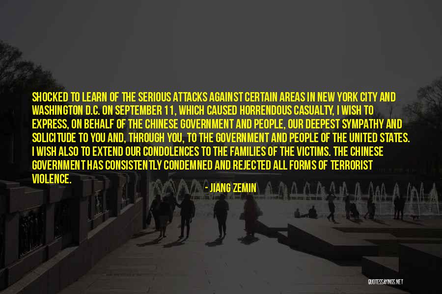 Against Violence Quotes By Jiang Zemin