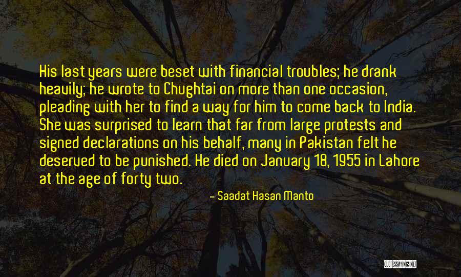 Age Forty Quotes By Saadat Hasan Manto Age Forty Quotes By Saadat Hasan Manto