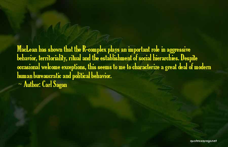 Aggressive Behavior Quotes By Carl Sagan