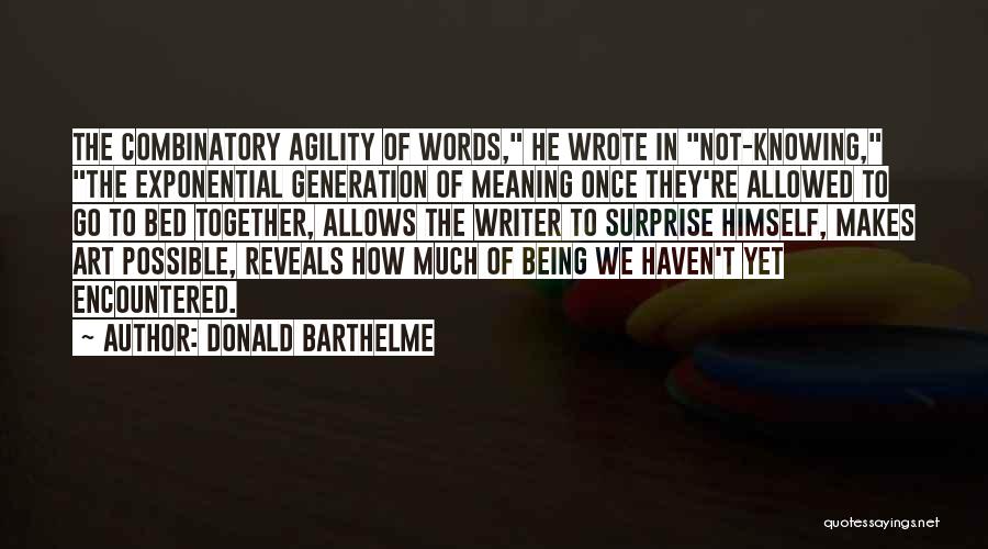 Agility Quotes By Donald Barthelme