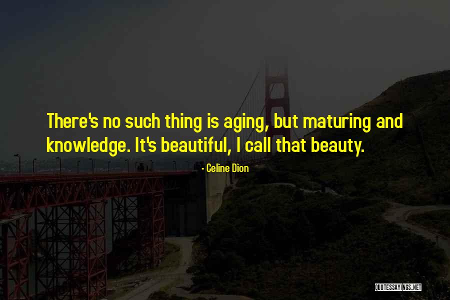 Aging Beauty Quotes By Celine Dion