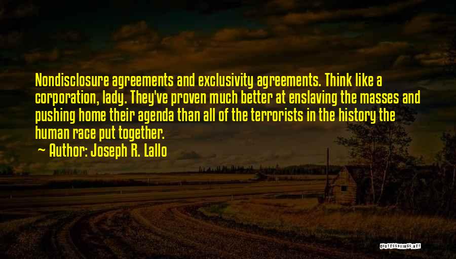Agreements Quotes By Joseph R. Lallo