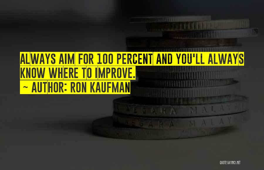 Aim To Improve Quotes By Ron Kaufman