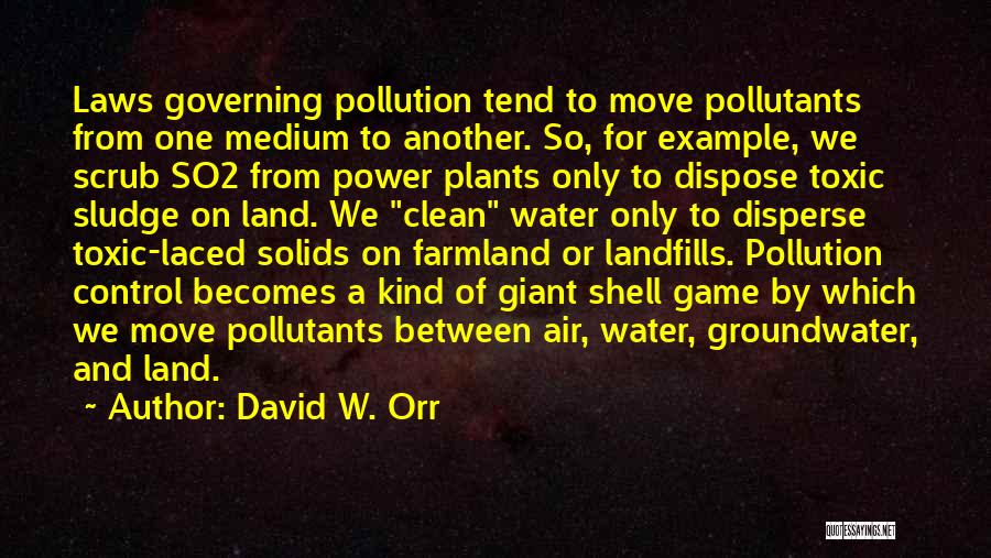 Air And Water Pollution Quotes By David W. Orr