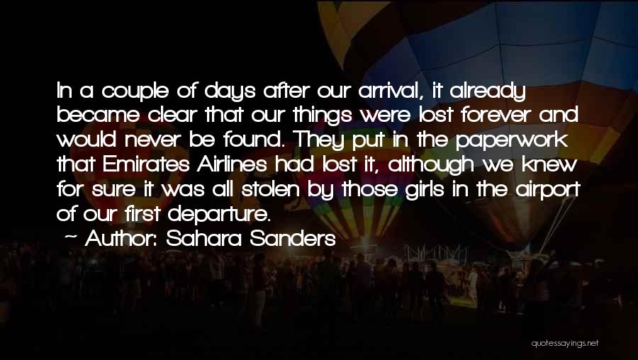 Airport Arrival Quotes By Sahara Sanders
