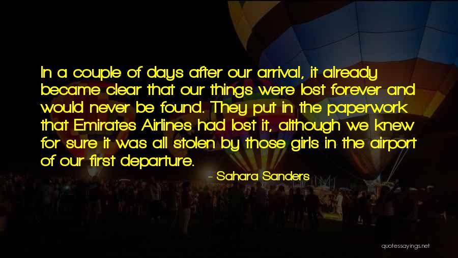 Airport Departure Quotes By Sahara Sanders