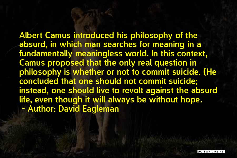 Albert Camus Revolt Quotes By David Eagleman