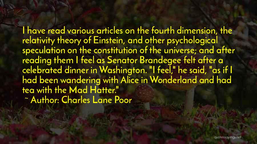 Alice In Wonderland Mad Hatter Best Quotes By Charles Lane Poor
