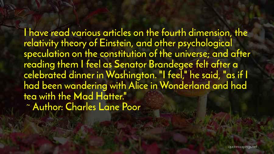 Alice Wonderland Mad Hatter Quotes By Charles Lane Poor