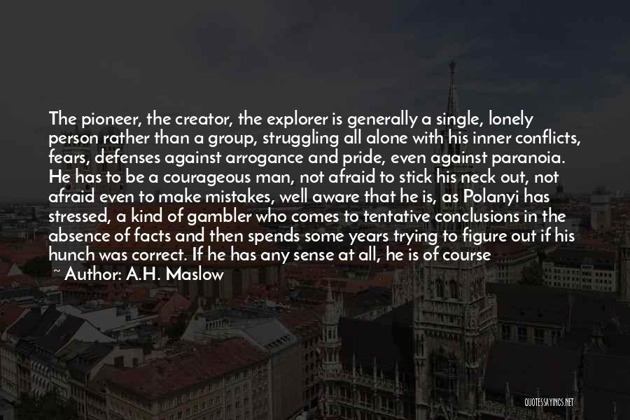 All Alone And Lonely Quotes By A.H. Maslow