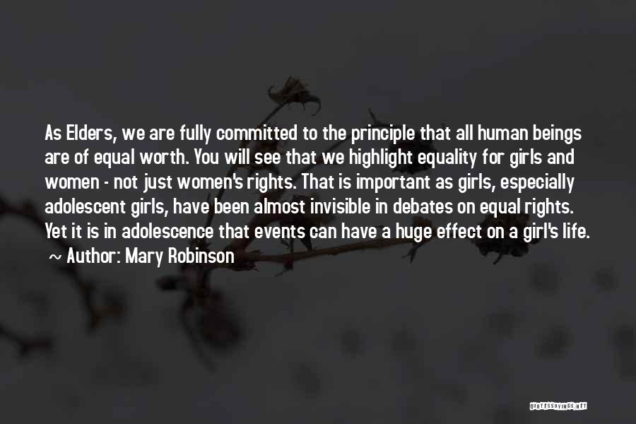 All Human Are Equal Quotes By Mary Robinson