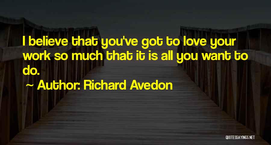 All I Do Is Work Quotes By Richard Avedon