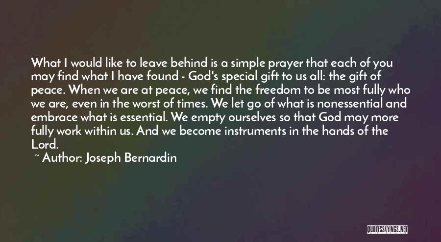 All In God's Hands Quotes By Joseph Bernardin