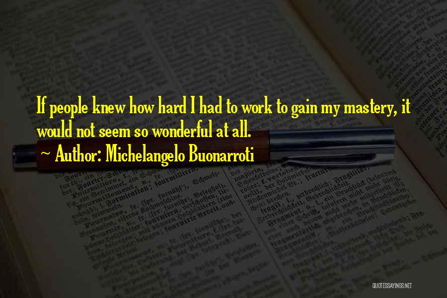 All My Hard Work Quotes By Michelangelo Buonarroti