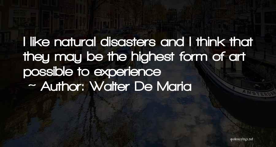 All Natural Disasters Quotes By Walter De Maria