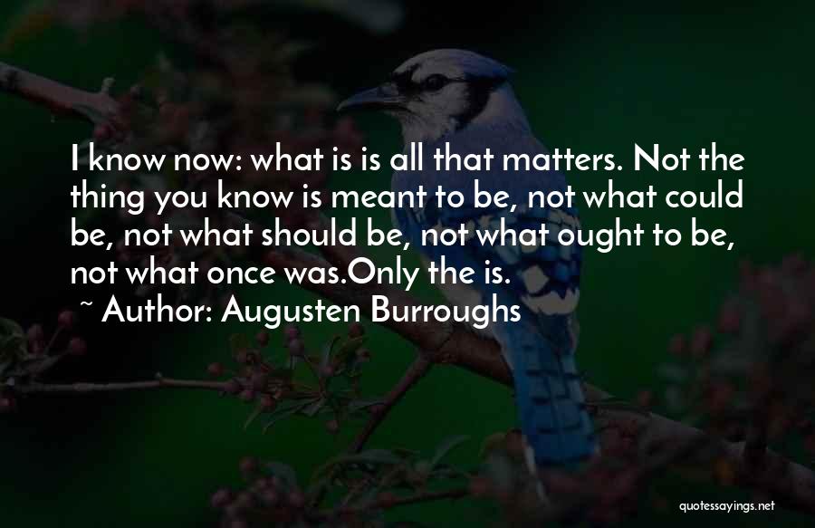 All That Matters Is Now Quotes By Augusten Burroughs