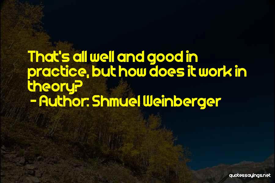 All Well And Good Quotes By Shmuel Weinberger